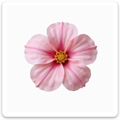 photorealistic pink flower on white background sticker
