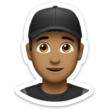 Three or seven-point short hair - baseball cap - man - black clothes sticker