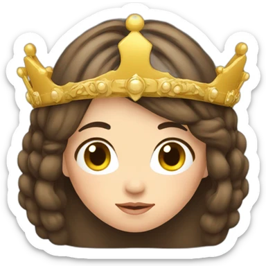 a brunette woman with a crown on the head, asian sticker