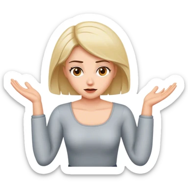 Woman shrugging her shoulders  sticker