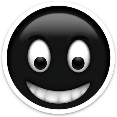 generate a black and white scary smile in 112 x 112 format with a transparent anime-style background sticker