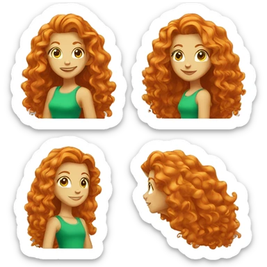 The girl with a long curly ginger hair in totally spies style sticker