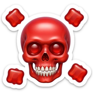 Skull red jelly Candy sticker