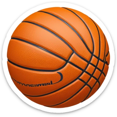basketball ball object icon, glossy texture, clean seams, 3D cartoon, mobile game icon style, centered, soft shadow, clean background, no text, no watermark sticker