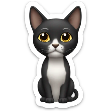 Gato negro asombrado sticker