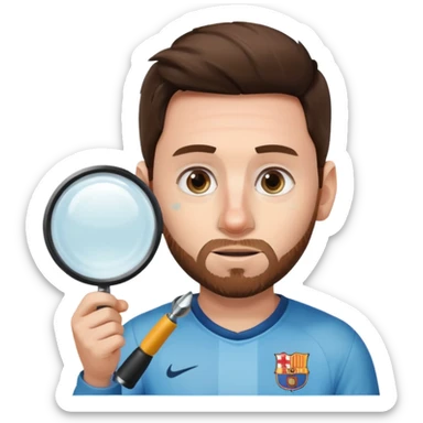 Messi mirando con una lupa sticker