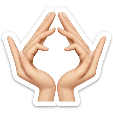 two hands clasping together to make a star shape with fingers  sticker
