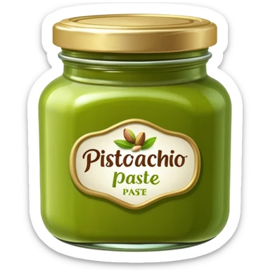 A jar of pistachio paste sticker
