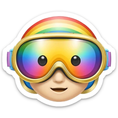 gold simulation rainbow visor Earth goggles sticker
