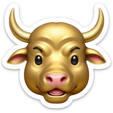 bull gold emodji vector sticker