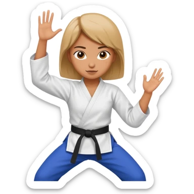 Fille faisant du karaté sticker