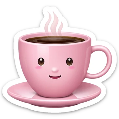 aesthetic cup of coffee baby pink no steam sticker