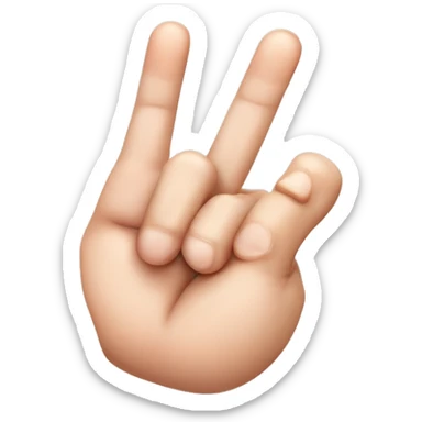 hand with index finger, middle finger and pinky finger rased ring finger and thumb connected sticker