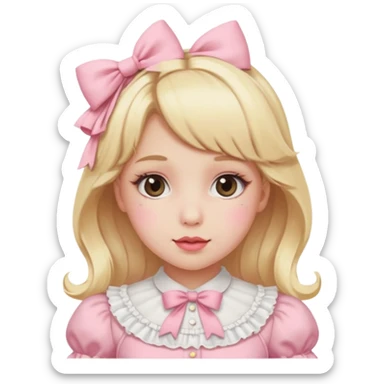 Pink Lolita with blonde hair sticker