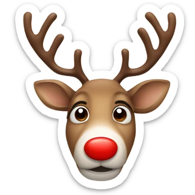 Reindeer with a red nose sticker