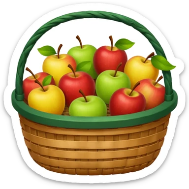 cozy basket of apples after apple picking @ghibli sticker