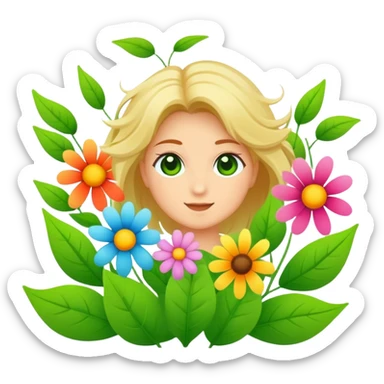 gentle wind blowing through leaves and flowers on a sunny day sticker