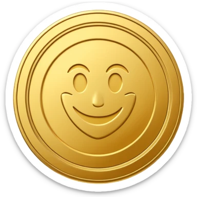 A shiny 3D coin in emoji style, with embossed details and realistic lighting.  place the "V" from the Visify logo in the center of the coin, keeping its original curved style.  sticker