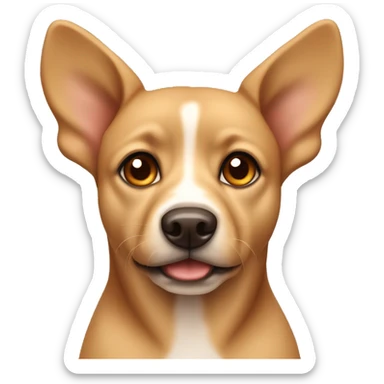 little tan dog with brown eyes and floppy ears sticker