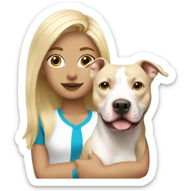 blonde girl with white pitbull sticker