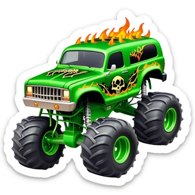 Grave Digger - Monster Jam (Model Year: 2022) (Iconic colour: Green with flames) sticker