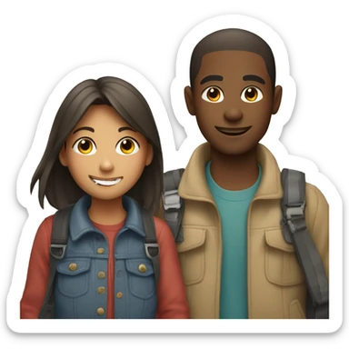 smiling girl with boys remove the people in the back sticker