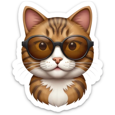 Cat with sunglasses sticker