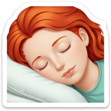 chica pelirroja durmiendo  sticker