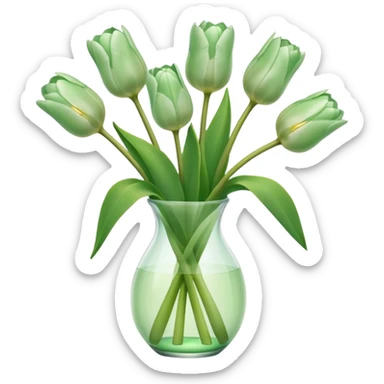 pastel green tulips sticker