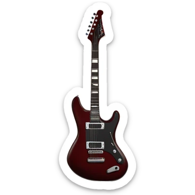 Dark red guitar sticker