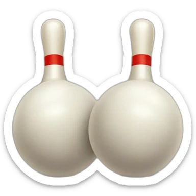 bowling ball hitting two pins sticker