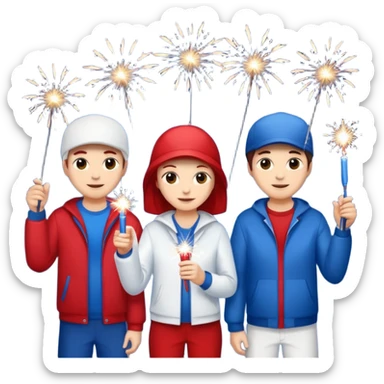 Red white and blue 4th of July  sticker