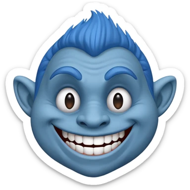 Troll troll face blue sticker