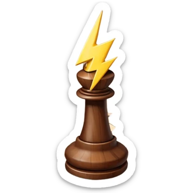 a lightning bolt on a chess board sticker