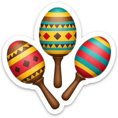 Colorful maracas with tribal patterns and small bead sounds.


 sticker