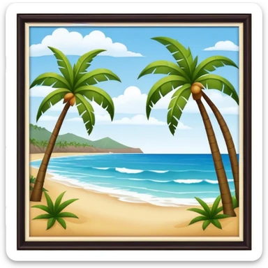 Beach with palm trees Puerto Rico sticker