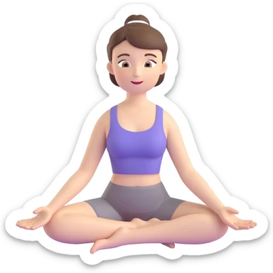 person doing classic Pilates teaser pose, serene expression, neutral background sticker