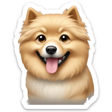 beige spitz dog sticker