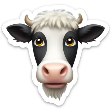 Fuzzy cow sticker