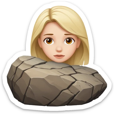 Pretty girl stuck between rock and hard place sticker