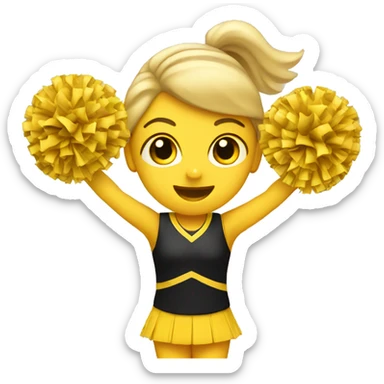 yellow emoji cheerleader cheering sticker