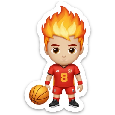 A mini guy heatblast a cute one and has a jersey the reads BS1 sticker