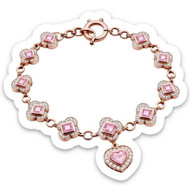 pink diamond van cleef 5 motif bracelet sticker