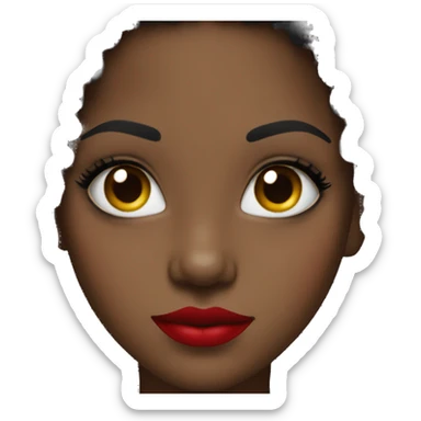 black girl with afro, red lips, long eyelashes sticker