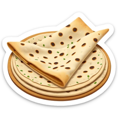 lavash flatbread object icon, thin flat bread, slightly toasted spots, 3D cartoon, mobile game icon style, centered, clean background, no text, no watermark
 sticker