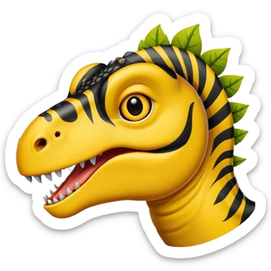 Dinosaurio amarillo con rayas negras sticker