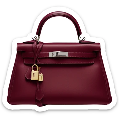 A Hermes mini Kelly bag in burgundy color  sticker