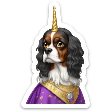 King Charles as a unicorn sticker