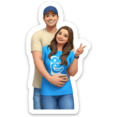 smiling couple on a sunny day sticker