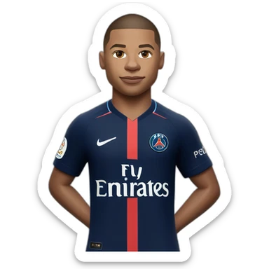 Kylian mbappe realistic with maillot psg sticker
